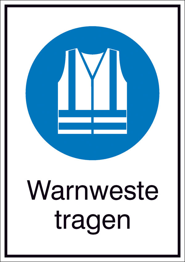 Gebots-Kombischild »Warnweste tragen«