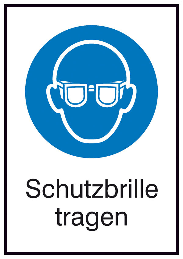 Gebots-Kombischild Schutzbrille tragen