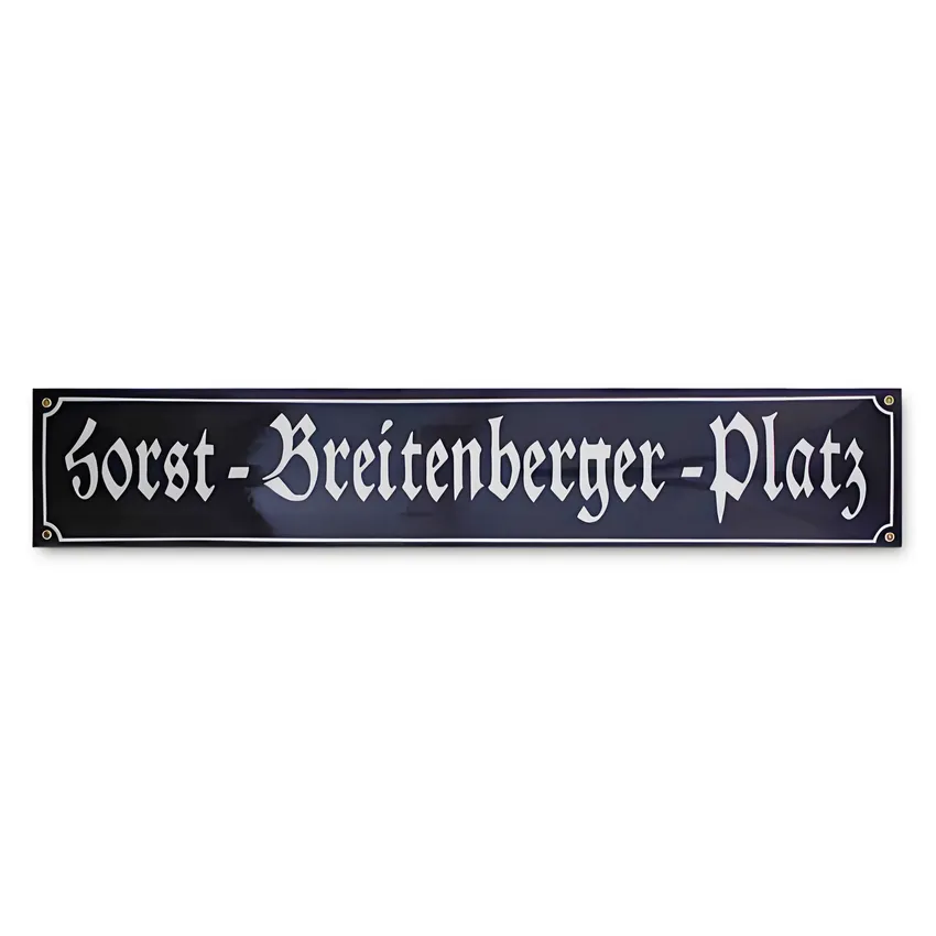 Emaille Straßenschild mit Farbauswahl | Höhe: 15 cm | max. 25 Zeichen