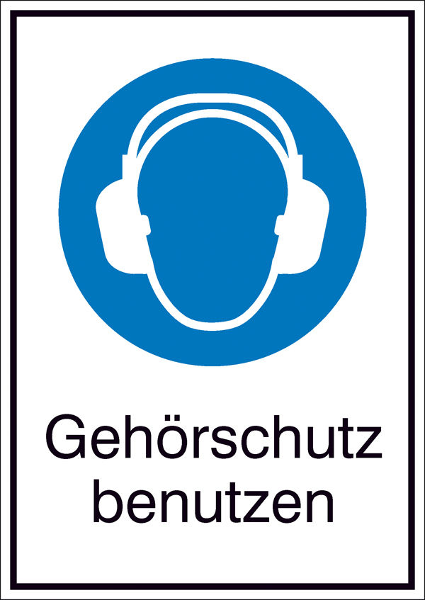 Gebots-Kombischild Gehrschutz benutzen