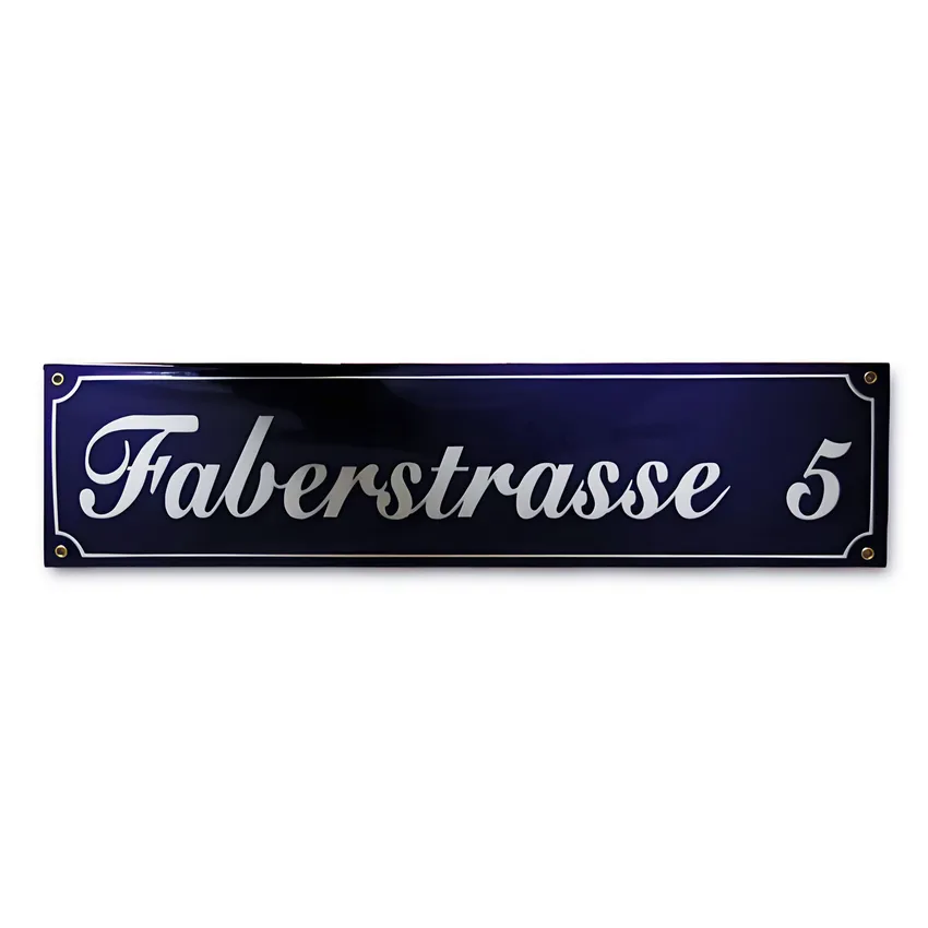 Emaille Straßenschild mit Farbauswahl | Höhe: 15 cm | max. 22 Zeichen