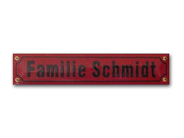 Emaille-Straenschild Hhe 8 cm - max. 25 Zeichen