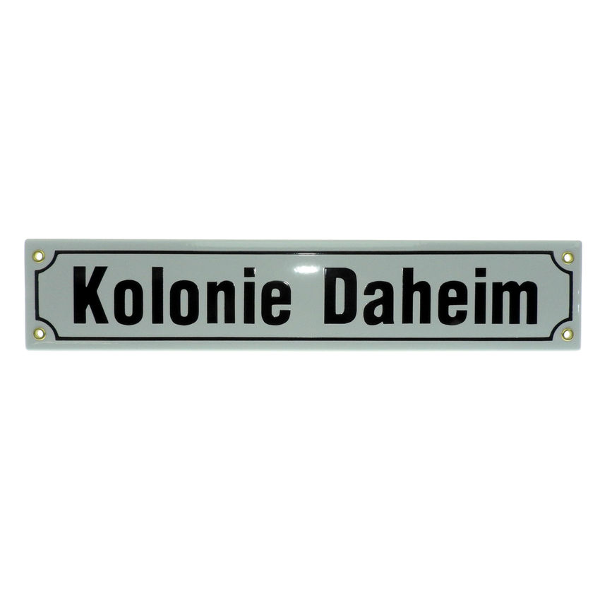 Emaille Straßenschild mit Ihrem Wunschtext Höhe 8 cm - max 16 Zeichen