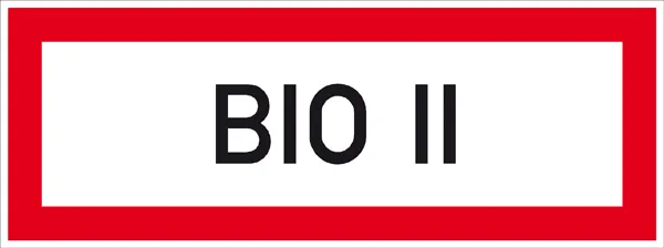 Hinweisschild für die Feuerwehr »BIO II«