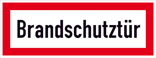Hinweisschild fr die Feuerwehr Brandschutztr