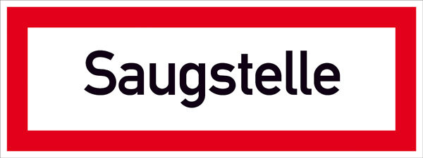 Hinweisschild fr die Feuerwehr Saugstelle