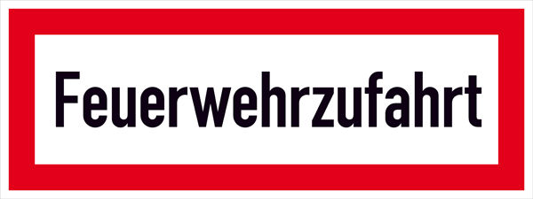 Hinweisschild fr die Feuerwehr Feuerwehrzufahrt