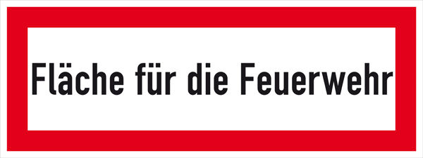 Hinweisschild fr die Feuerwehr Flche fr die Feuerwehr