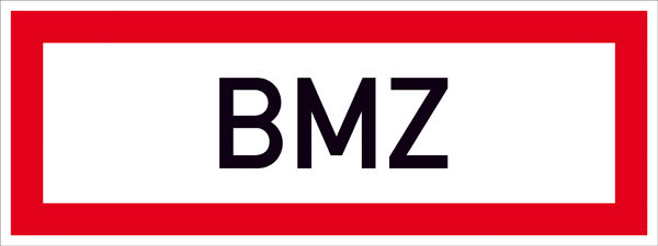 Hinweisschild fr die Feuerwehr BMZ
