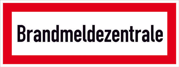 Hinweisschild fr die Feuerwehr Brandmelderzentrale