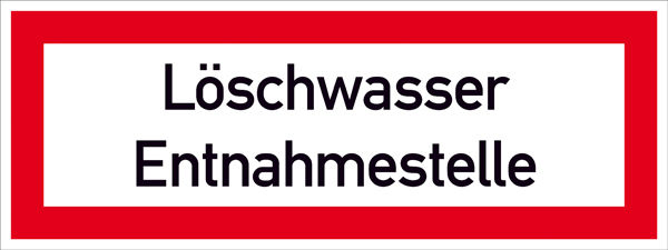 Hinweisschild fr die Feuerwehr Lschwasser Entnahmestelle