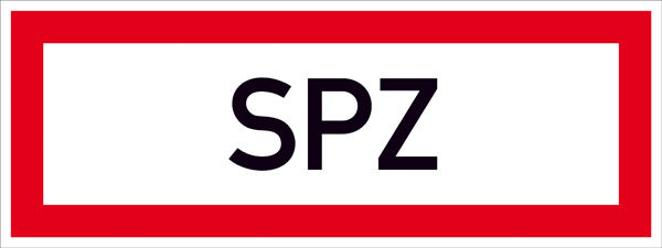 Hinweisschild fr die Feuerwehr SPZ