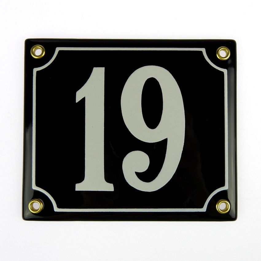 Emaille Hausnummer - zweistellig - verschiedene Farben 14 x 12 cm