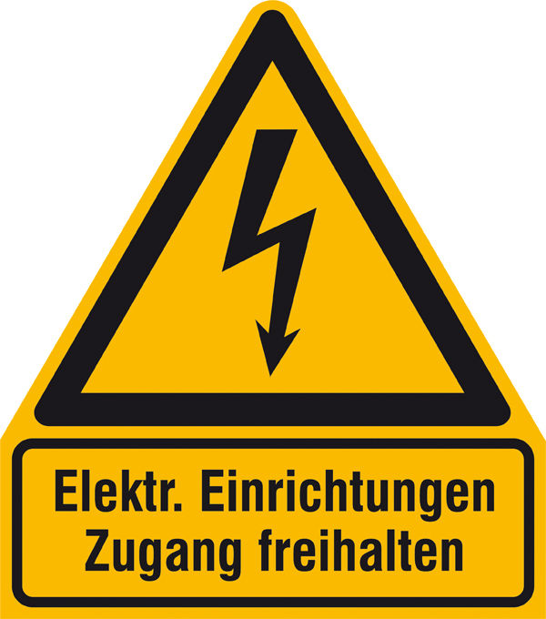Warn-Kombischild »Elektrische Einrichtungen Zugang freihalten«