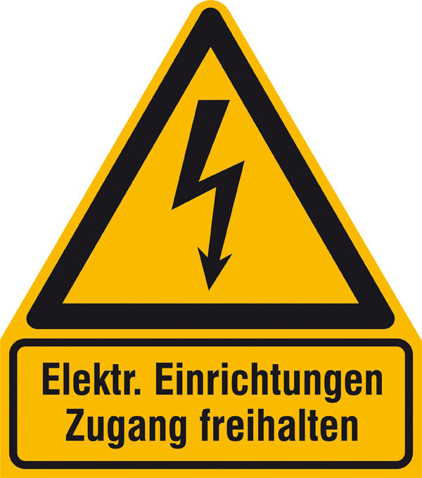 Warn-Kombischild Elektrische Einrichtungen Zugang freihalten