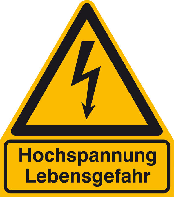 Warn-Kombischild Hochspannung Lebensgefahr