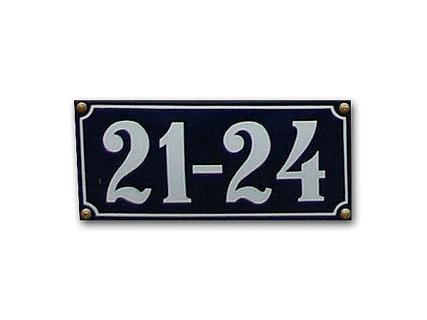 Emaille Schild Hausnummer - fnfstellig - 26 x 12 cm