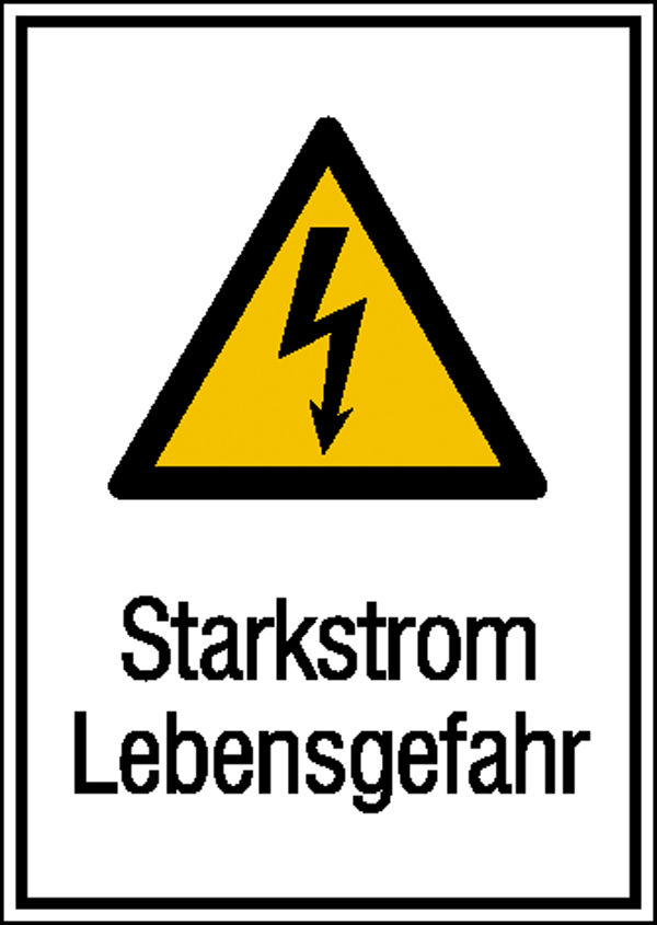 Warn-Kombischild »Starkstrom Lebensgefahr«