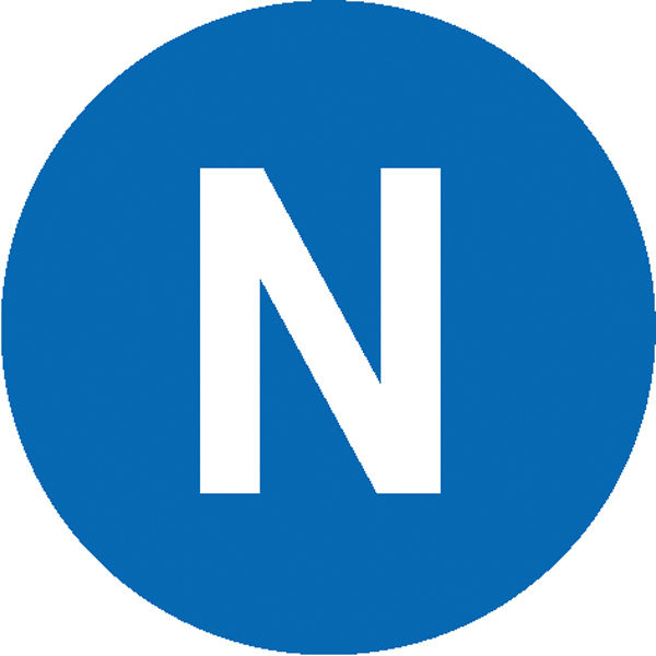 Etiketten -Kennzeichnung elektrischer Leiter- »N (Neutralleiter)«