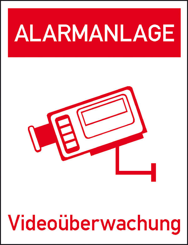 Video Infozeichen Alarmanlage Videoberwachung