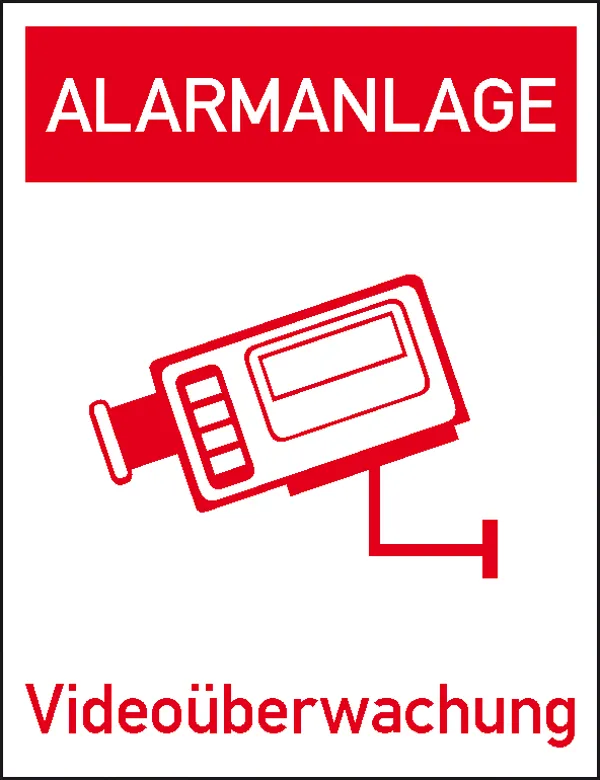 Video Infozeichen »Alarmanlage Videoüberwachung«