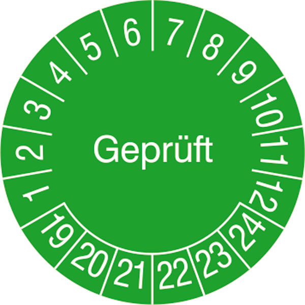 Prfplakette Geprft