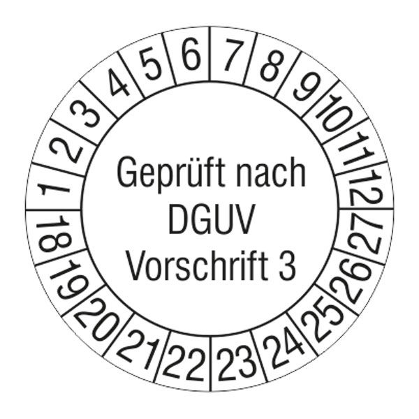 Prfplakette Geprft nach DGUV Vorschrift 3