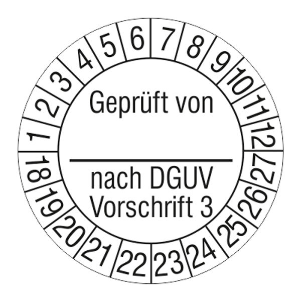 Prfplakette Geprft von_nach DGUV Vorschrift3