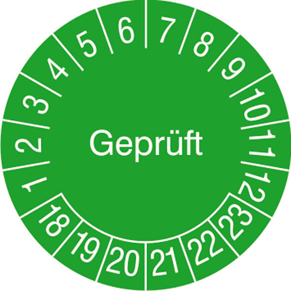 Prfplakette Geprft 