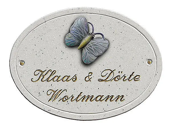 Gravur Schild mit Motiv Schmetterling