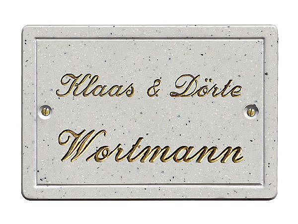 Rechteckiges Gravur Schild aus Geonith in Marmor Optik - Hausnummern ...