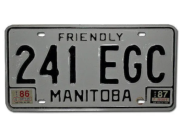 Kanadisches Nummernschild aus Manitoba