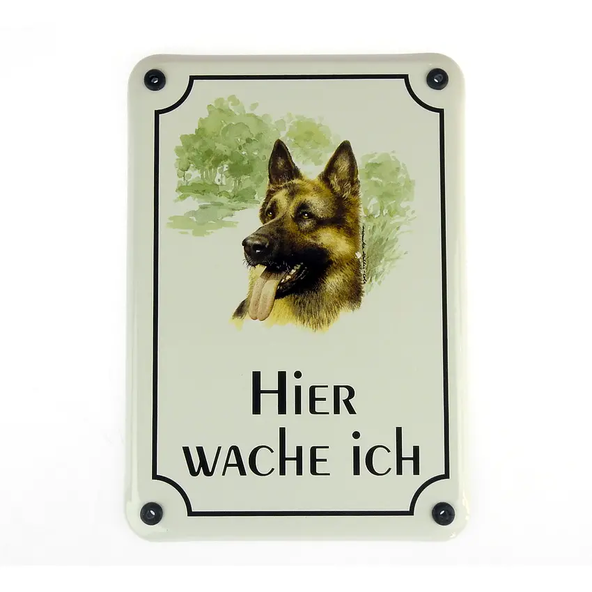 Hunde Schild/Aufkleber Hier wache ich! Teckel Langhaar 3