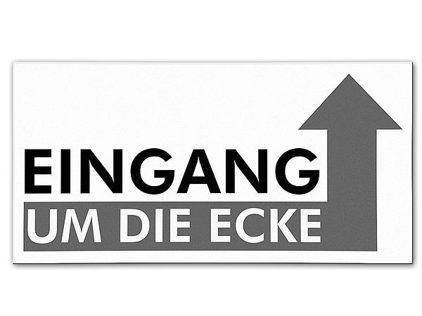 proverdi eingang um die ecke hinweisschild aus aluminium 5718_39950