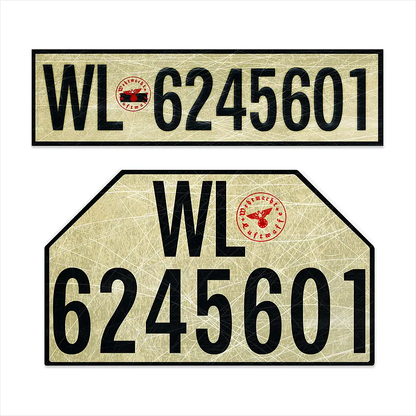 historische Kennzeichen im 2er-Set - Luftwaffe - Vintage-Look