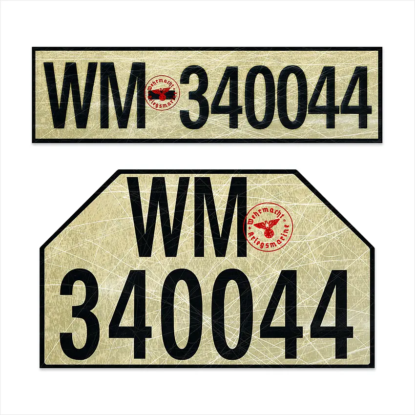 2er-Set historische Kennzeichen - Marine - Vintage-Stil