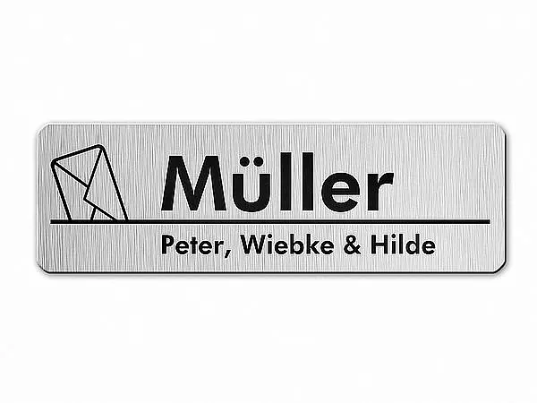 modernes Briefkastenschild - silber