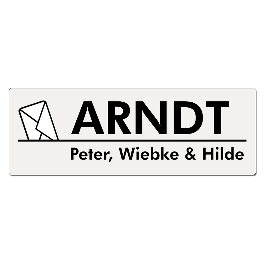 Briefkastenschild aus Aluminium - weiß