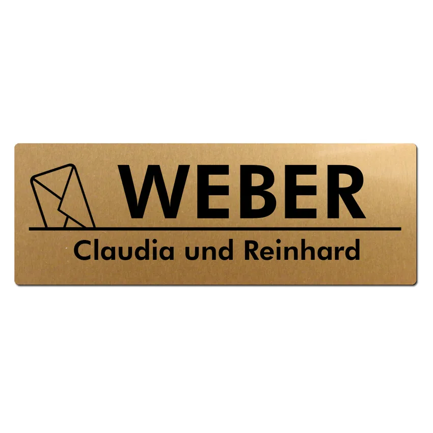 modernes Briefkastenschild - Gold