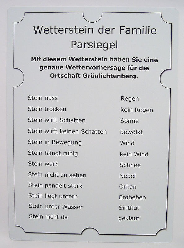 Aluminiumschild für einen Wetterstein in A4 mit Ihrem Wunschtext Schilder online kaufen