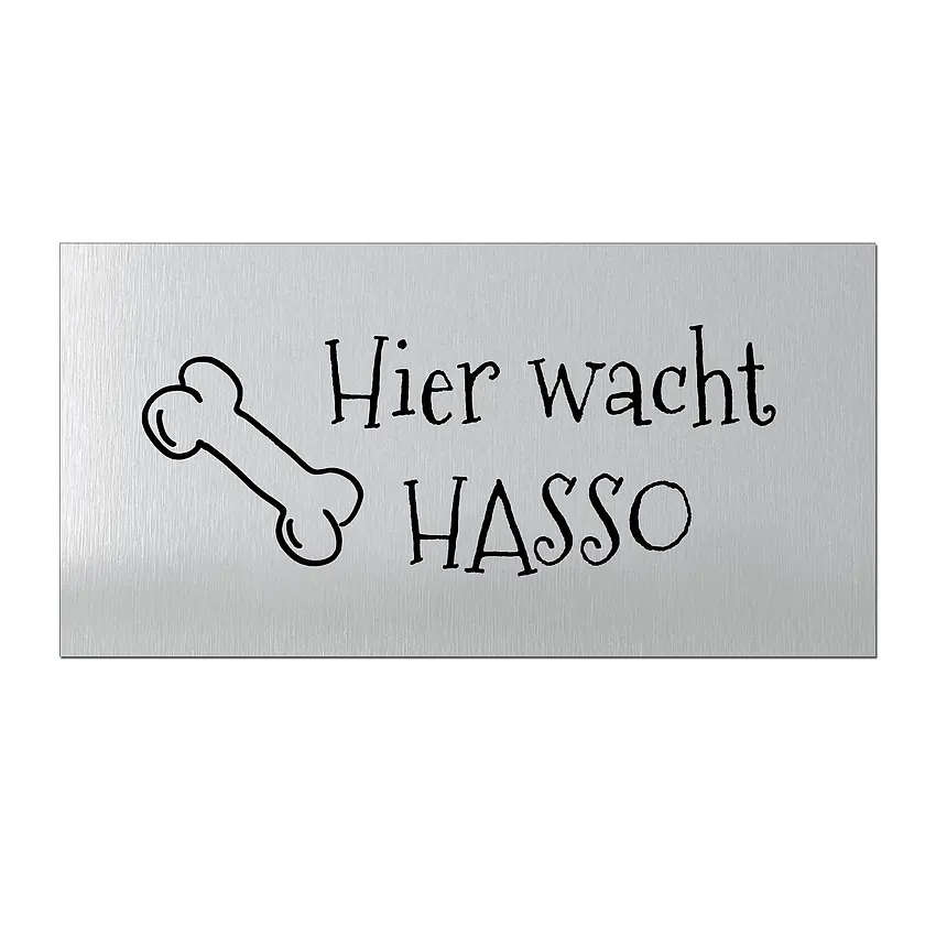 Türschild mit Wunschtext - Hundewarnschild