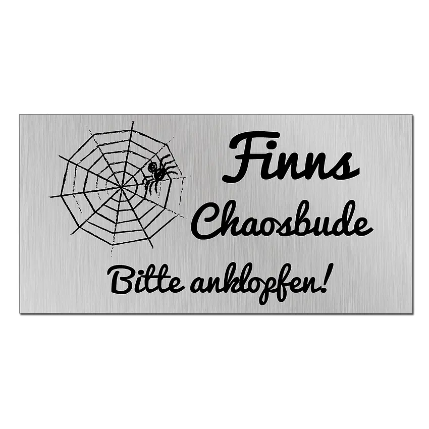 Aluminiumschild mit Wunschtext