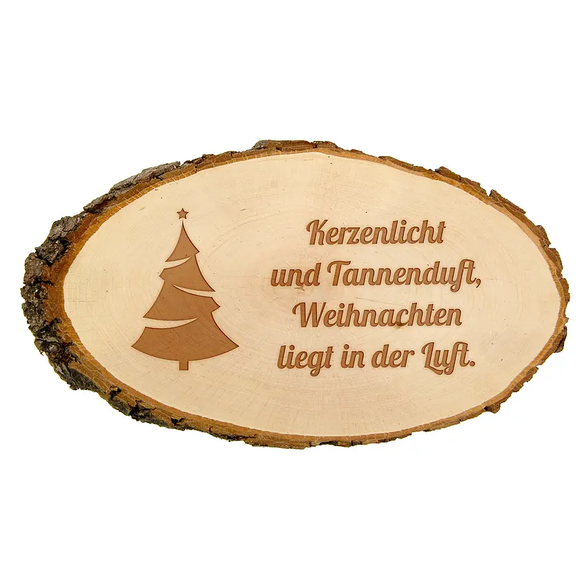 winterliches Schild mit Gravur