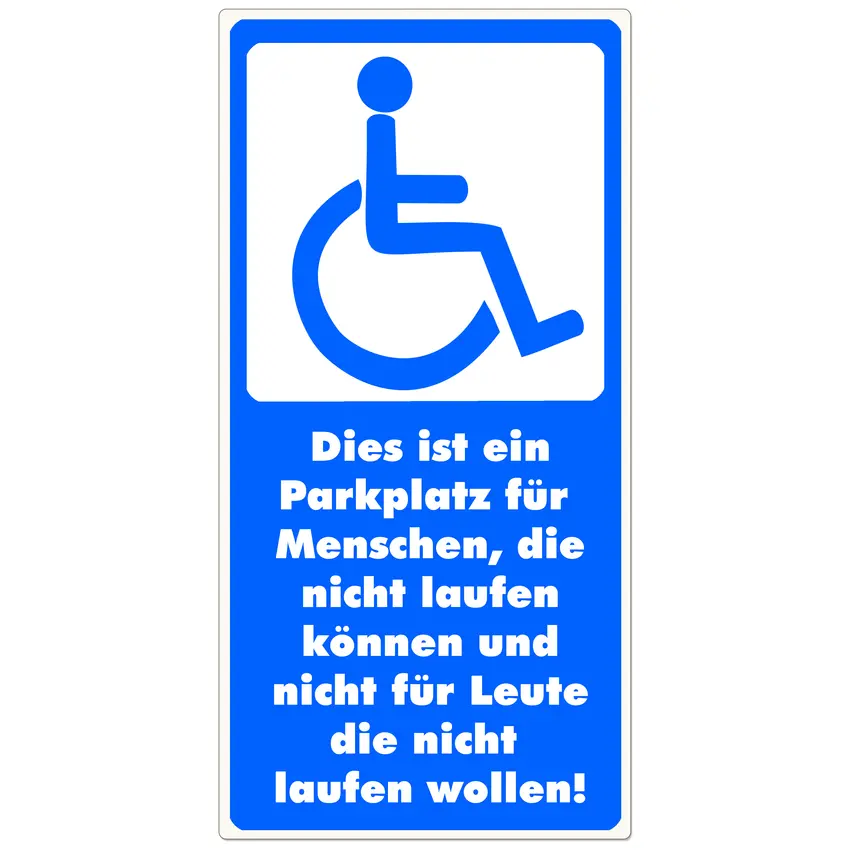 SCHILD - PARKPLATZRESERVIERT FÜRKENNZEICHENBEHINDERTEN