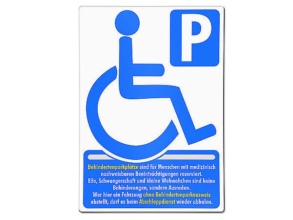 Behinderten Parkplatz mit Kennzeichen Aufkleber 