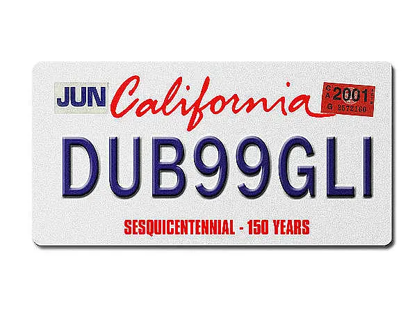 California USA Autonummernschild mit Wunschtext bedruckt 30 x 15