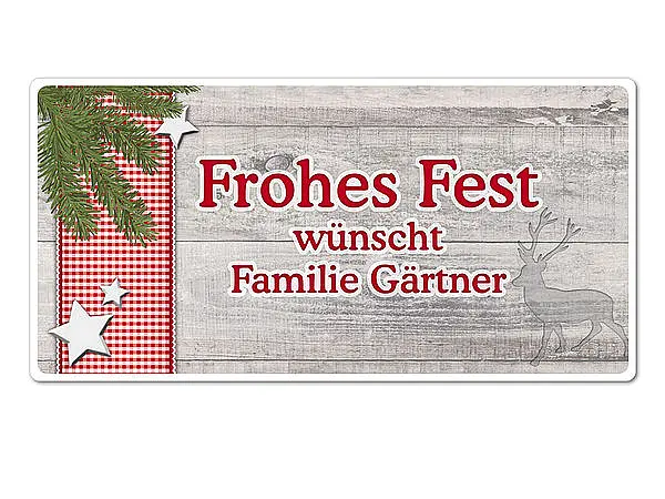Frohes Fest -  Schild im Stil Hüttentraum