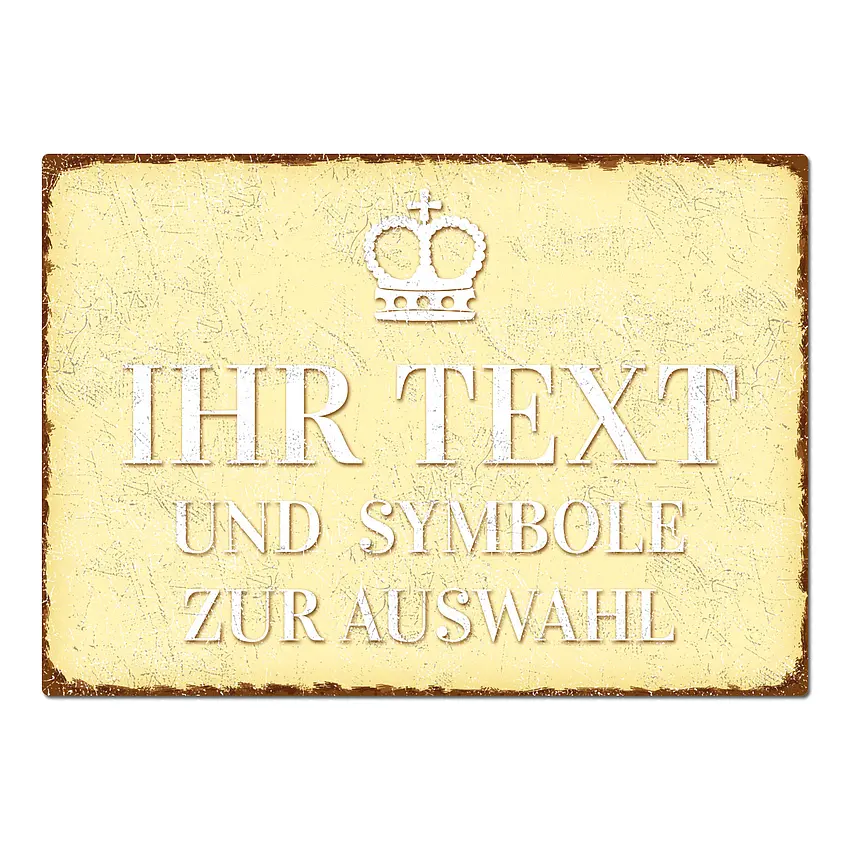 Vintage Schild mit individuellem Wunschtext