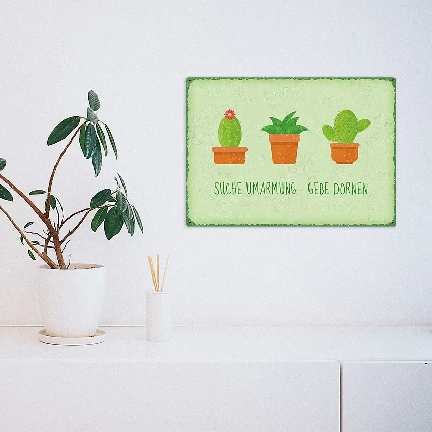 Dekoschild Kaktus Format A3 - Schilder online kaufen