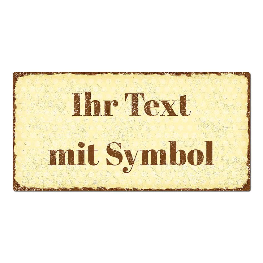 Schild mit individuellem Text